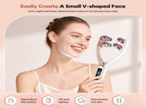 V-Shaped Facial Massage Roller with 8 Stainless Steel Balls, Dual-Tone Design, LCD Screen, 5-Speed V1107-CS-VMBAMY