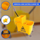 20L Deluxe Mop Wringer Bucket Side Press Janitor Commercial Cleaning V63-824801
