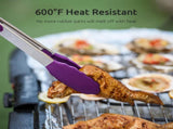 600F Heat Resistant 7/9/12 inches Silicone Cooking Tongs with Non Stick Rubber Tips and V1258-DP02-C-378