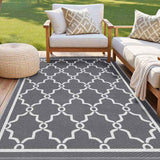 Gardeon Outdoor Rugs 152x244cm Large Carpet Reversible Area Mat PP Dual-Sided Patio Rug Maroc OR-5X8FT-MAROC-GY