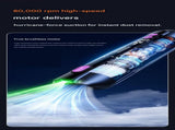 White Cordless Handheld Vacuum Cleaner - High Suction Portable Car Vacuum with Green Light Dust V888-ELOSUNG53055