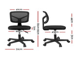 Artiss Armless Office Chair with Wheels, Ergonomic 360&deg Swivel Home Office Desk Chair, Height OCHAIR-M-2421-BK