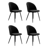 Levede 4x Dining Chairs Kitchen Cafe Black CH1037-2-BKX2
