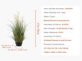 Artificial Grass Plant, 2 Pack 1194mm Reed Flower Grass in Pot, Premium PVC Faux Fake Greenery V952-DPKLWHLS47INM48C5001V0