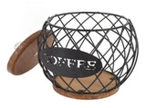 Coffee Capsule Holder Fruit Shaped Stylish Coffee Pod Storage with Wooden Base Lid Home Decor Black V1294-YM0901-3118240263312