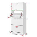 Artiss Shoe Rack Cabinet 60 Pairs 4 Doors - White FURNI-L-SHOE-4D3R-WH-AB