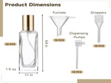 30PCS Glass Perfume Bottles Set, 1 fl oz Refillable Clear Thick Spray Perfume Bottles for Fragrance V1192-AZ-W-18345