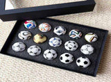 1970-2026 Handmade Mini Football Ornaments, 15 Classic Reproductions, Leather Hand-Stitched, with V1232-ZQMX001