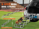 Dog Stair for Cars, Wide 5-step Dog Car Steps, Folding Dog Car Ramp with Nonslip Surface, Portable V952-KZDGLT5STEP1DLM2TV0