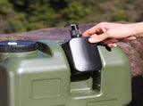 Green 20L container, camping storage, outdoor hydration, Australian camping gear, robust V1347-132-56960