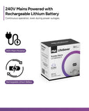 Lifesaver 240V Silhouette Flush Smoke Alarm with 10 Year Sealed Lithium Battery V1202-V1-LIF5800ACF