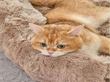 Brown Bubble Plush Pet Sofa Bed with Removable Cushion M Size 70*55*23 cm Ultra-Soft Winter V888-ELOSUNG52365