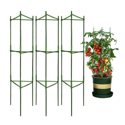 NOVEDEN 3 Sets Tomato Supports Cages with 20 Clips 50 Twist Tie and 30meters Rope V227-6777715003102