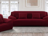 2 Seater Square Stretch Sofa Cover with Armrests and Cushion Covers V1263-JX-3560