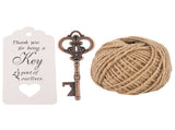 Key shaped Bottle Opener with Tag Card Twine for Wedding Guests Gift Party V1294-YM0901-JY35283-02
