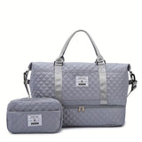 Travel Duffel Bag Small Pouch Travel Accessories Quilted Design Organized - Black - Size L V1347-127-38933-BLK-L