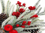 35cm Tabletop Xmas Tree Bark Wooden Barrel Decoration Artificial Bouquet Ornament for Home Hotel V1294-YM0901-3115240094713