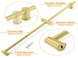 Brushed Gold Brass 850mm Long Sliding Rail Bar Swivel Handheld Shower Holder Kit V1233-376704ROBG