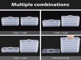 2 Pack 3 Tier Clear Plastic Storage Box with Lid and Handles, Portable Craft Organizer Container for V1237-ZY00B0CG6CJZJJ