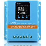 Blue 80A MPPT Solar Charge Controller with LCD Display and Dual USB Ports V178-59151