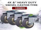 4x 6" 150mm Heavy Duty Industrial Swivel Caster Wheels Castor 1000KG Trolley V324-4XBCW001-6IN