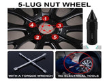 20PCS M12X1.5 Wheel Lug Nuts, Cap Spiked Extended Tuner 60mm Aluminum Wheels Rims Nuts Black V1259-DP01-A-4404