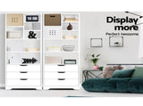 Artiss Bookshelf with Drawers - NANA White FURNI-G-MORE-02-WH-AB