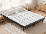 Giselle Double Folding Bed with Mattress 4 Fold Metal Frame Guest Bed Bamboo Cover FOAM-MFM-BF-RABAM-D