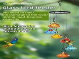 Outdoor Hand-Blown Glass Bird Feeder - 6-Color Durable Weather-Proof Bird Waterer, Includes Funnel & V888-ELOSUNG42817