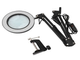 10X Magnifying Lamp with Clamp Black Adjustable Swivel Arm 3 Colors Mode USB 5V Stepless Dimming V1294-YM0901-3119230113211