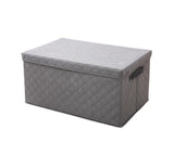 SOGA Extra Large Grey Non-Woven Diamond Quilt Grid Fabric Storage/Organizer Box SBOX044