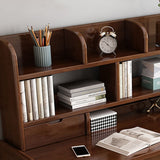 Ave Solid Wood Study Desk with Shelf and Drawers/Bookcase/Rubberwood/Walnut V1057-DM6283-120CM