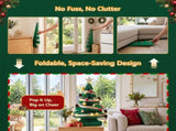 Jingle Jollys Paper Christmas Tree 62CM w/ Star Topper LEDs Xmas Decorations Kit Home Office Green PAPER-XMAS-TR-53-GN