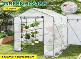 Greenhouse Walk-In Tunnel 3 Tier Planting Shelves 143x143x195cm Strong Stability with PE Cover V985-GREENHOUSE2