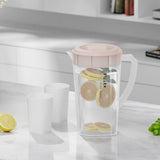 Clear Plastic Pitcher with Lid for Cold Drinks, Iced Tea, Lemonade & Milk, 1-Quart Capacity, V1370-AZ4-09212