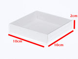 100 Pack of 10cm Square Invitation Coaster Favor Function product Presentation Cookie Biscuit V382-100INVBOXWH10X10X2