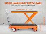 Hydraulic Lift Table Cart, 500lbs Capacity 28.5" Lifting Height, Manual Single Scissor Lift Table V952-DJYYSJPTCCS4EL7SHV0
