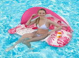 Adult Pool Floating Bed with Canopy Upgraded Large Space, Adjustable Shade, Ergonomic Headrest, V1232-ZYPZY002