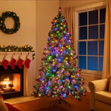 Christabelle 7.5ft Christmas Tree Glittery Gold Pine 650 LED Multi-functional Lights Xmas Decor 112_SENGG75