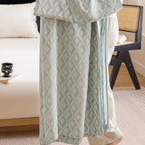 Blue Diamond Pattern Bamboo Fiber Summer Cooling Blanket 150200cm for Bed Sofa Air Conditioned Room V888-ELOSUNG54964-3