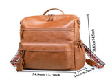 Coffee Fashionable Large-Capacity Women's Backpack - Waterproof, Durable, High-Quality PU Leather V1265-263-COFFEE3