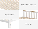 Artiss Bed Frame Double Size Wooden Platform with 2 Storage Drawers White PONY WBED-D-TC18-137-DRAW