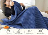 Lightweight Waffle Weave Blanket Queen Size, Breathable & Ultra Soft, 43.30"x 59.05" Soft & Cozy V1189-LWWAL-20260401-05618