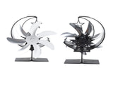 Heat Powered Stove Fan 7 Blade Moon Model Silent Operation Circulating Warm Air Highly Efficient Log V1294-YM0706-3114230120113