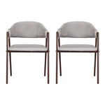 Artiss Dining Chairs Set of 2 Linen Hollow Armchair Grey MO-DIN-C-03-FA-GYX2