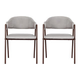 Artiss Dining Chairs Set of 2 Linen Hollow Armchair Grey MO-DIN-C-03-FA-GYX2