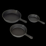 Pre Seasoned Cast Iron Skillet Fry Pan Set 3 Pcs Frying Pan Set V63-835331