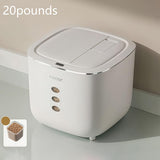 20LB Sealed Pet Food Storage Container Heavy-Duty Square PP Dispenser with Flip Lid, Easy to V1102-CWXSP002