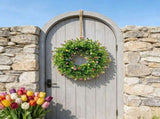 Vibrant Wildflower Garland, Dried Flower Wreath, Elegant Spring and Summer Decor for Front Door, V1192-AZ-W-24438