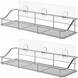 Shower Caddy Bathroom Shelf Basket Toilet Kitchen Spice Rack Sus304 Stainless Steel No Drilling - 2 V1188-MS-227-1070